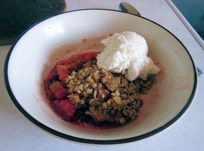 Strawberry Rhubarb Crisp at oldfatguy.ca