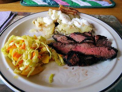 Steak and Baked Potato at oldfatguy.ca